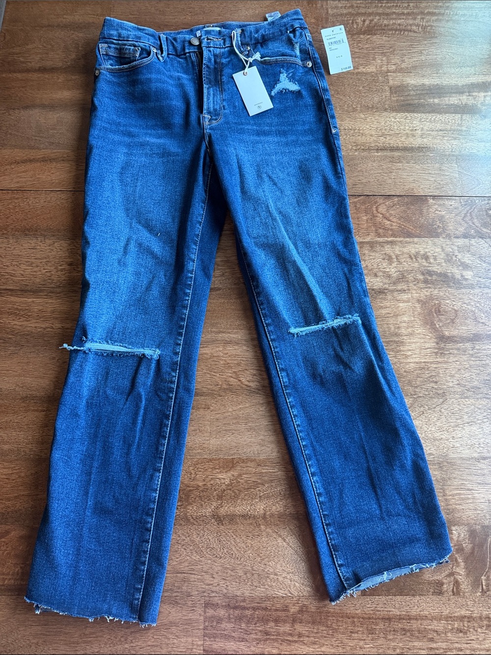Women’s Distressed Straight-Leg Jeans - Blue